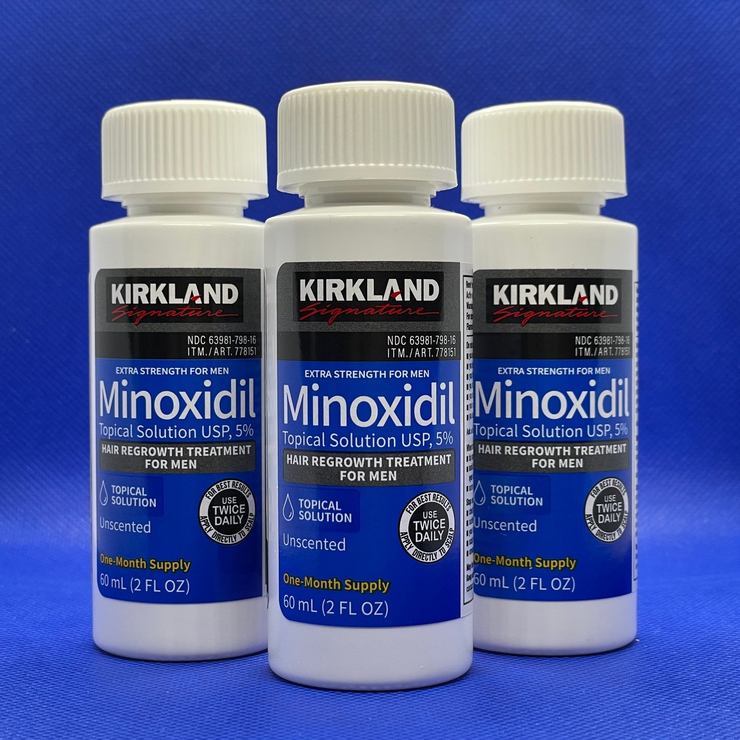 (PACK de 3) KIRKLAND MINOXIDIL 5% + Aplicador