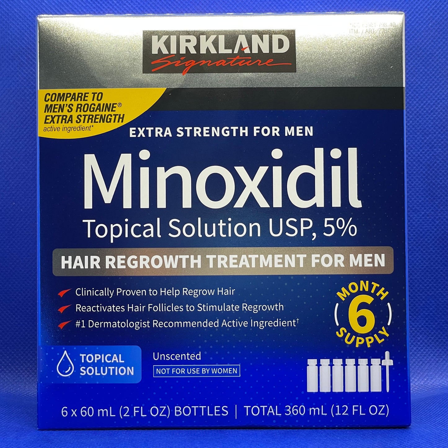 (PACK de 3) KIRKLAND MINOXIDIL 5% + Aplicador